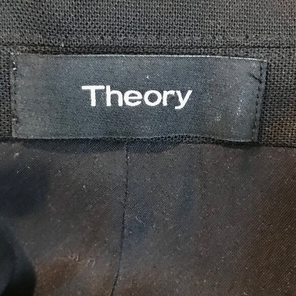 Theory Sedeia Black Open Front Blazer 100% Virgin Wool Size 6 - Picture 7 of 8